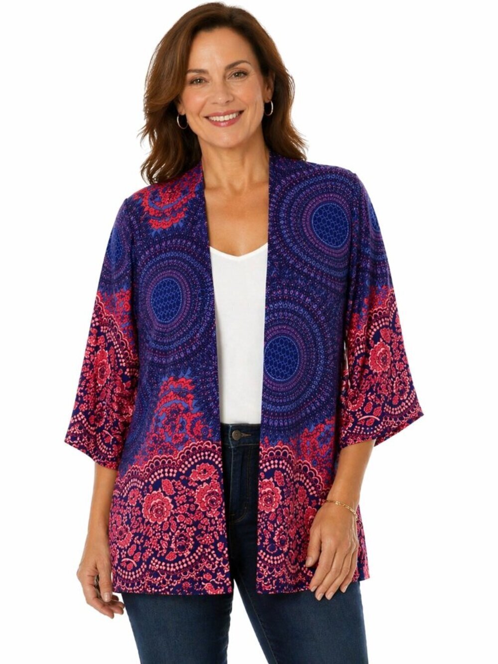 Lotus and Luna Handmade Cotton Mandala Kimono NWT